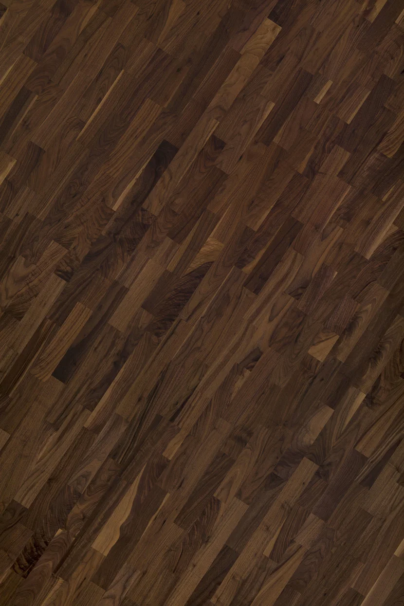 Amerikai Dió Rustic - 3 sávos szalagparketta 14 mm